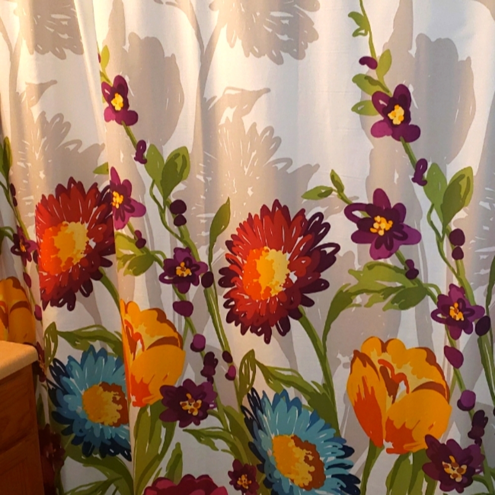 Shower curtain with matching photo